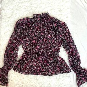 Zara Floral Peasant Top